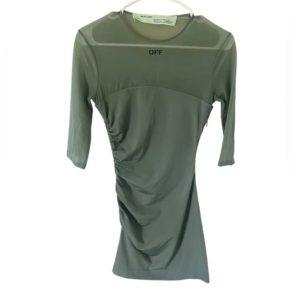 Off-White Sage Logo Dress/38